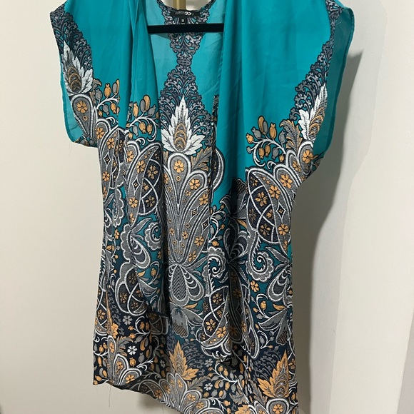 Papermoon Other - Teal and Gold Paisley Tunic Top